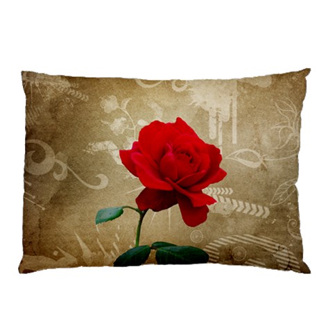 Red Rose Art Pillow Case (Two Sides) from ArtsNow.com Back