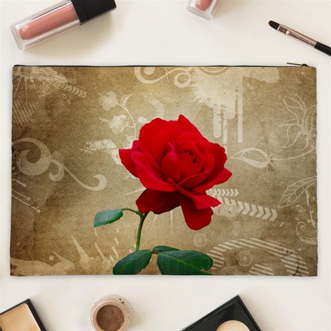 Red Rose Art Cosmetic Bag (XXL) from ArtsNow.com Back