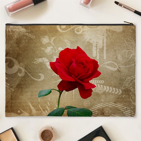 Red Rose Art Cosmetic Bag (XXXL) from ArtsNow.com Back