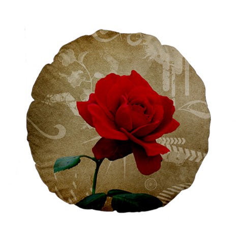 Red Rose Art Standard 15  Premium Round Cushion  from ArtsNow.com Back