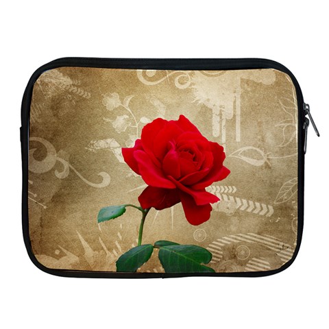 Red Rose Art Apple iPad Zipper Case from ArtsNow.com Front