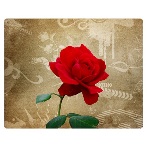 Red Rose Art Double Sided Flano Blanket (Medium) from ArtsNow.com 60 x50  Blanket Back