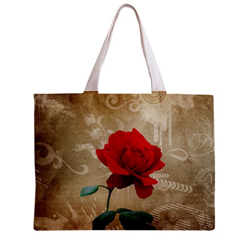 Red Rose Art Zipper Mini Tote Bag from ArtsNow.com Back