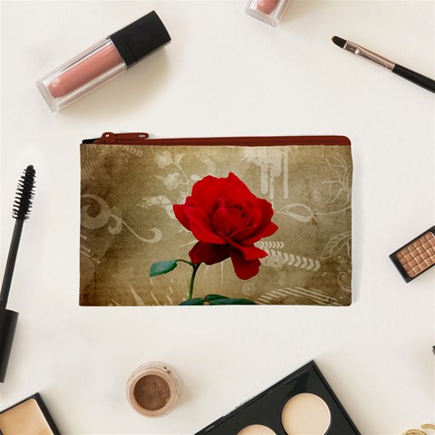 Red Rose Art Cosmetic Bag (XS) from ArtsNow.com Front