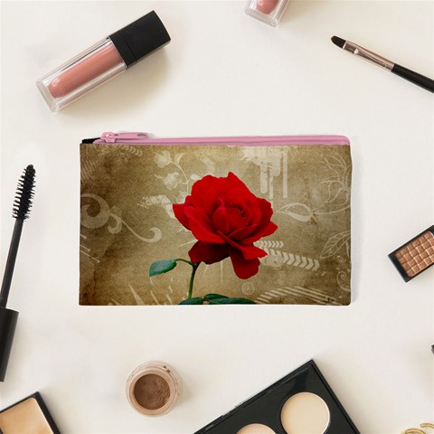 Red Rose Art Cosmetic Bag (XS) from ArtsNow.com Front