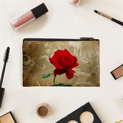 Red Rose Art Cosmetic Bag (XS) from ArtsNow.com Back