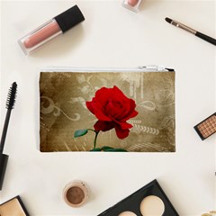 Red Rose Art Cosmetic Bag (XS) from ArtsNow.com Back