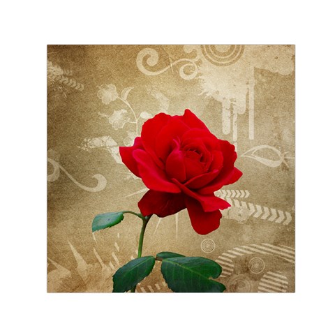 Red Rose Art Small Satin Scarf (Square) from ArtsNow.com Front