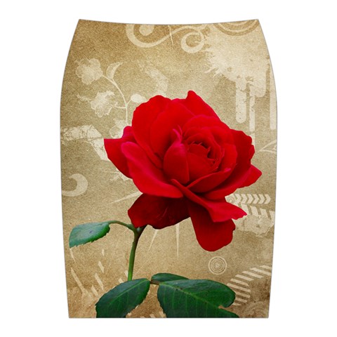 Red Rose Art Midi Wrap Pencil Skirt from ArtsNow.com Back