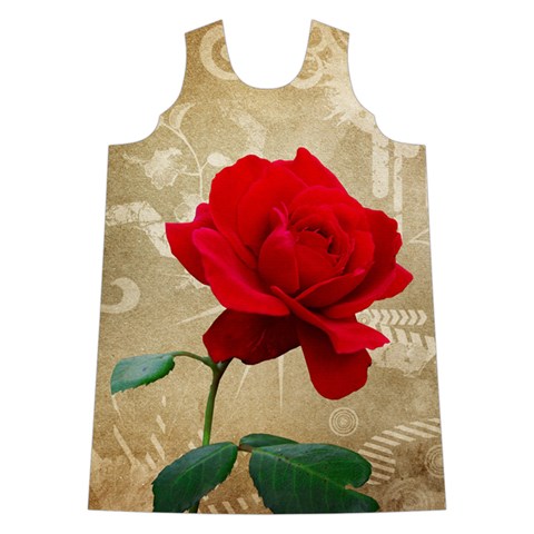 Red Rose Art Shoulder Cutout Velvet One Piece from ArtsNow.com Front