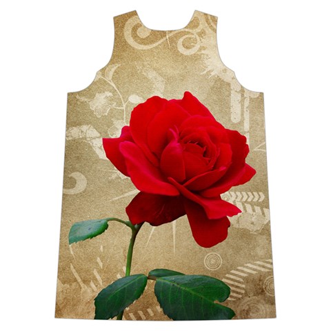 Red Rose Art Shoulder Cutout Velvet One Piece from ArtsNow.com Back