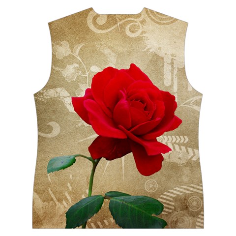 Red Rose Art Women s Button Up Vest from ArtsNow.com Back