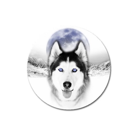 Wolf Moon Mountains Magnet 3  (Round) from ArtsNow.com Front