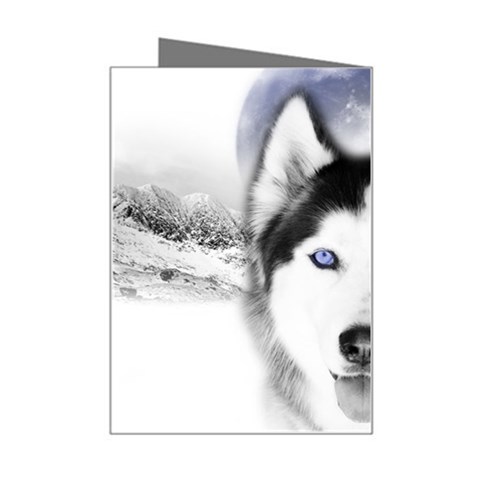 Wolf Moon Mountains Mini Greeting Card from ArtsNow.com Right