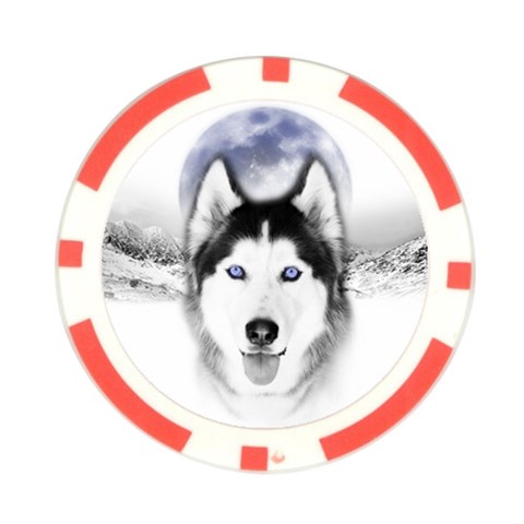 Wolf Moon Mountains Poker Chip Card Guard from ArtsNow.com Front