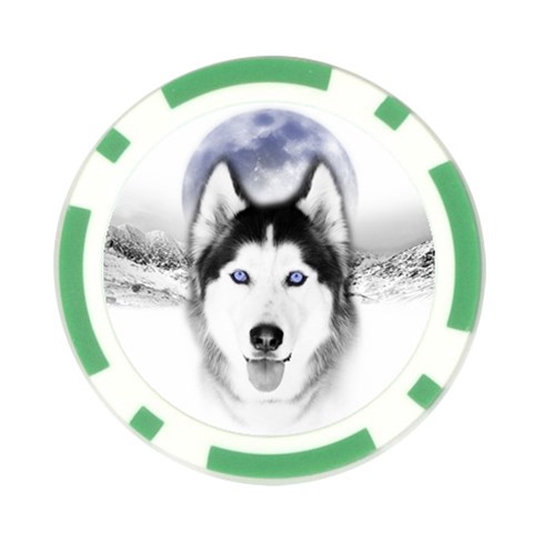 Wolf Moon Mountains Poker Chip Card Guard from ArtsNow.com Front