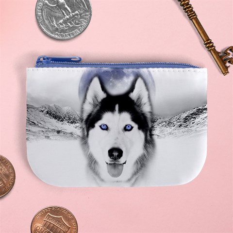 Wolf Moon Mountains Mini Coin Purse from ArtsNow.com Front