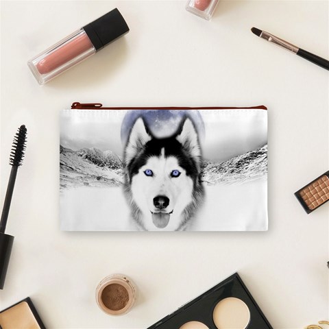 Wolf Moon Mountains Cosmetic Bag (Small) from ArtsNow.com Front