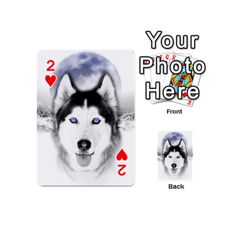 Wolf Moon Mountains Playing Cards 54 (Mini) from ArtsNow.com Front - Heart2