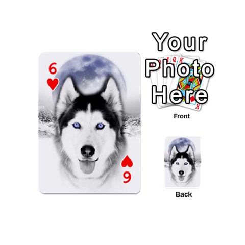 Wolf Moon Mountains Playing Cards 54 (Mini) from ArtsNow.com Front - Heart6