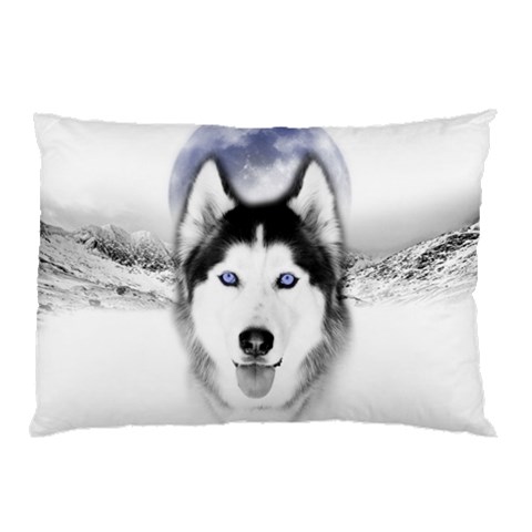 Wolf Moon Mountains Pillow Case (Two Sides) from ArtsNow.com Back