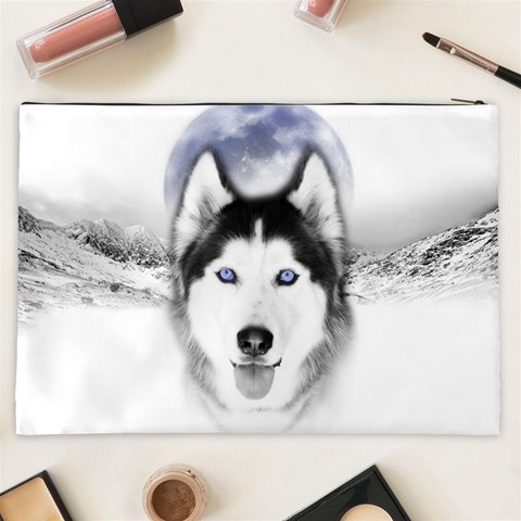 Wolf Moon Mountains Cosmetic Bag (XXL) from ArtsNow.com Back