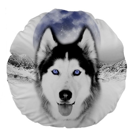 Wolf Moon Mountains Large 18  Premium Round Cushion  from ArtsNow.com Back