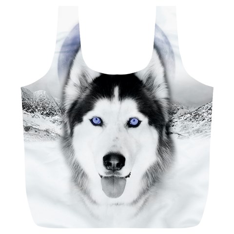 Wolf Moon Mountains Full Print Recycle Bag (XL) from ArtsNow.com Back