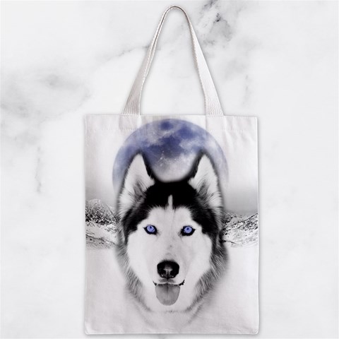 Wolf Moon Mountains Zipper Classic Tote Bag from ArtsNow.com Back