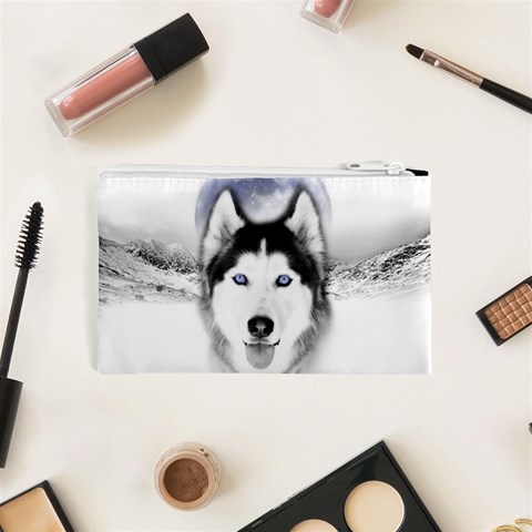 Wolf Moon Mountains Cosmetic Bag (XS) from ArtsNow.com Back