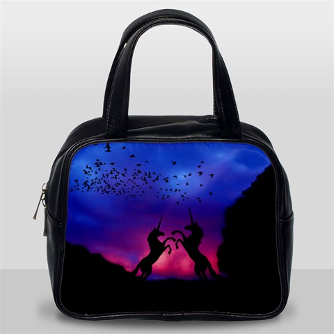 Unicorn Sunset Classic Handbag (Two Sides) from ArtsNow.com Back