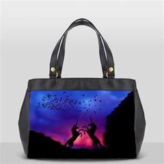 Unicorn Sunset Oversize Office Handbag (2 Sides) from ArtsNow.com Back