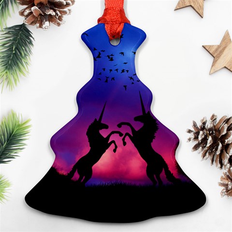 Unicorn Sunset Ornament (Christmas Tree)  from ArtsNow.com Front