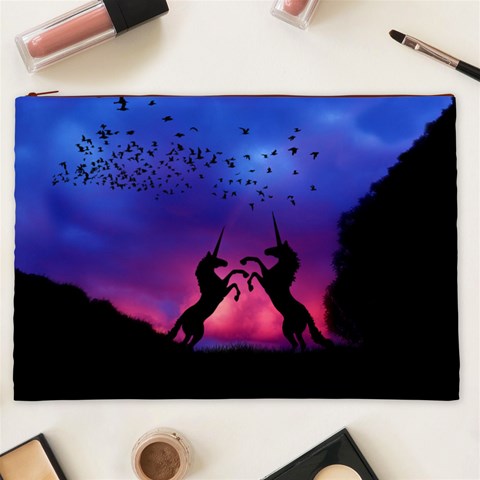 Unicorn Sunset Cosmetic Bag (XXL) from ArtsNow.com Front