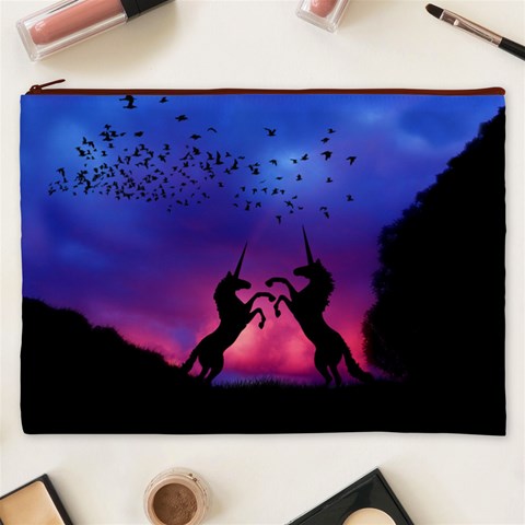 Unicorn Sunset Cosmetic Bag (XXXL) from ArtsNow.com Front