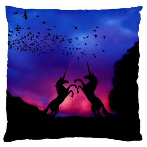 Unicorn Sunset Large Flano Cushion Case (Two Sides) from ArtsNow.com Back