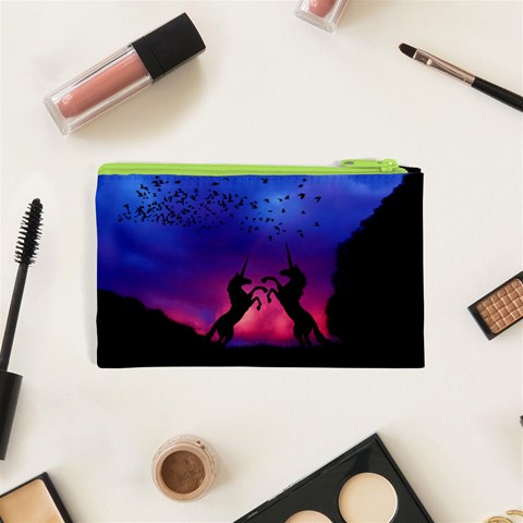 Unicorn Sunset Cosmetic Bag (XS) from ArtsNow.com Back