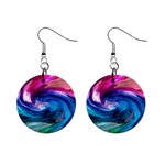 Water Paint 1  Button Earrings