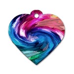 Water Paint Dog Tag Heart (One Side)