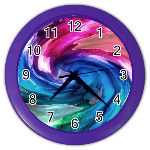 Water Paint Color Wall Clock from ArtsNow.com Front