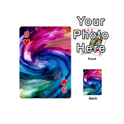 Water Paint Playing Cards 54 (Mini) from ArtsNow.com Front - Heart9