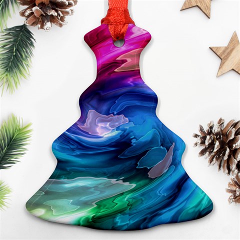 Water Paint Christmas Tree Ornament (Two Sides) from ArtsNow.com Back