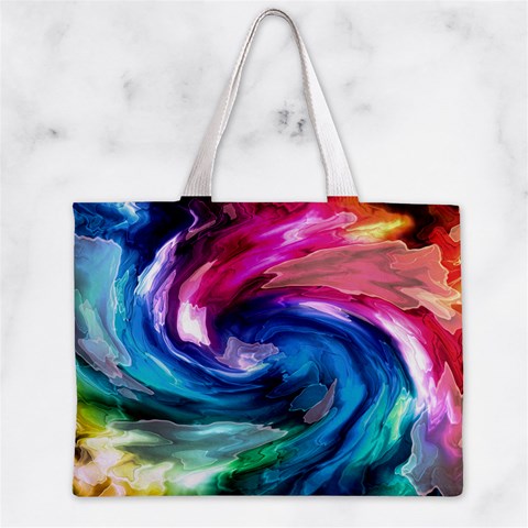 Water Paint Zipper Mini Tote Bag from ArtsNow.com Back