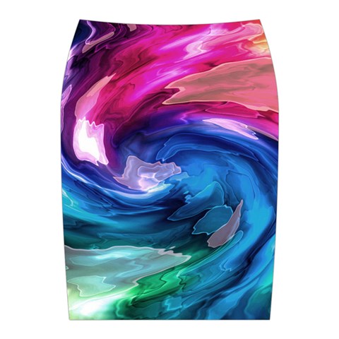 Water Paint Midi Wrap Pencil Skirt from ArtsNow.com Back