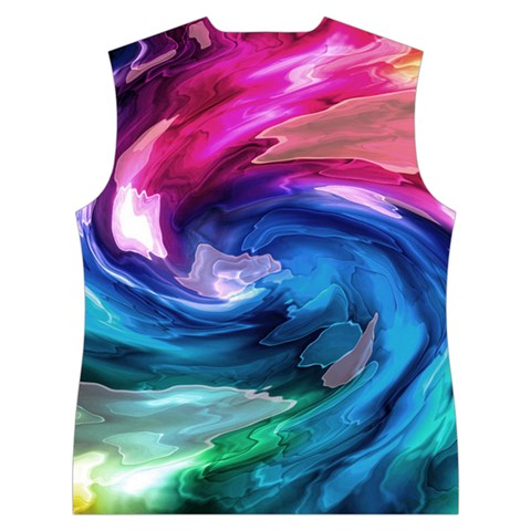 Water Paint Women s Button Up Vest from ArtsNow.com Back