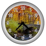 Stone Country Bridge Wall Clock (Silver)