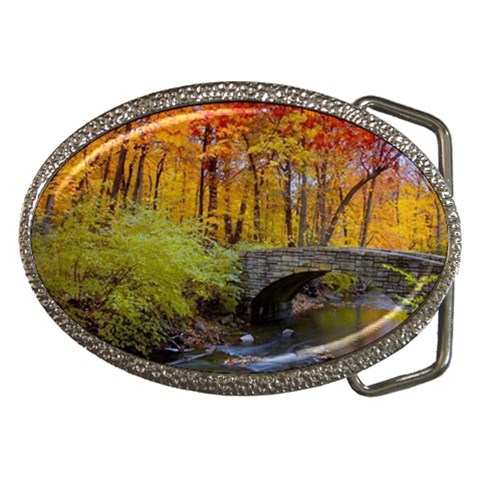 Stone Country Bridge Belt Buckle from ArtsNow.com Front