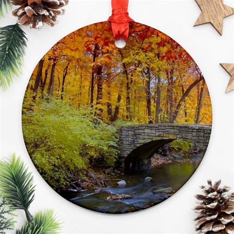 Stone Country Bridge Round Ornament (Two Sides) from ArtsNow.com Back