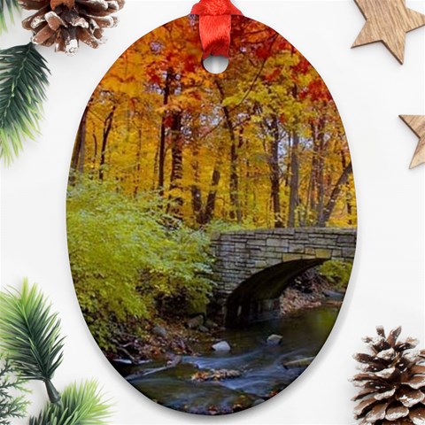 Stone Country Bridge Oval Ornament (Two Sides) from ArtsNow.com Back