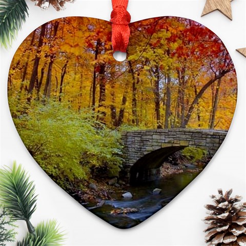 Stone Country Bridge Heart Ornament (Two Sides) from ArtsNow.com Back